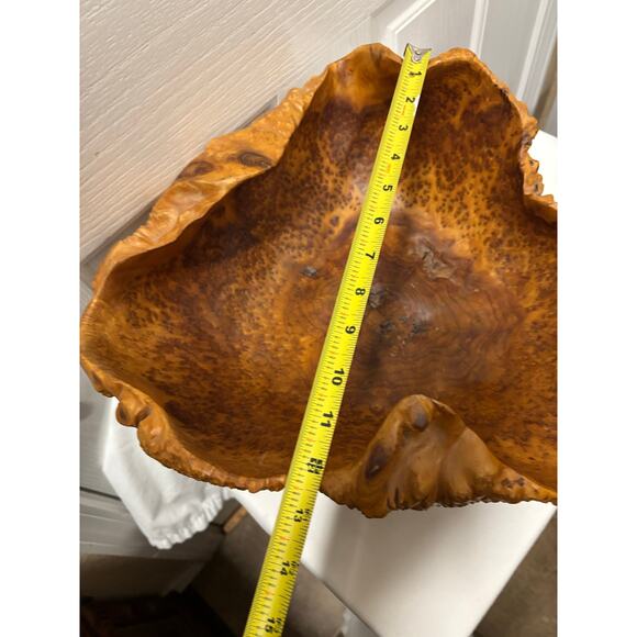 Hand-Carved Manzanita Burl Wood Bowl  Signed Sculptural Bowl 15" Approx. - Picture 7 of 14